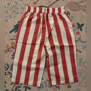Striped Red and White Toddler Wide Leg Pants, Size 3T